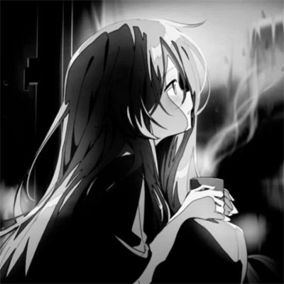 精选黑白动漫女生头像图片(图52)
