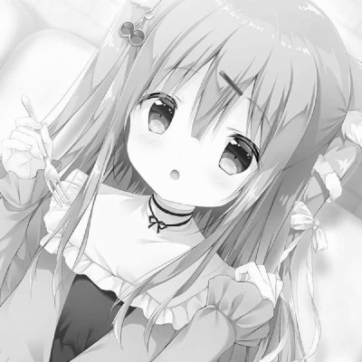 高品质黑白动漫女生头像(图65)