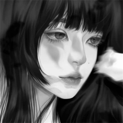 精选黑白动漫女生头像图片(图81)