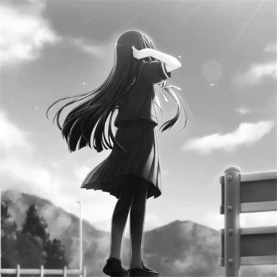 精选黑白动漫女生头像图片(图40)