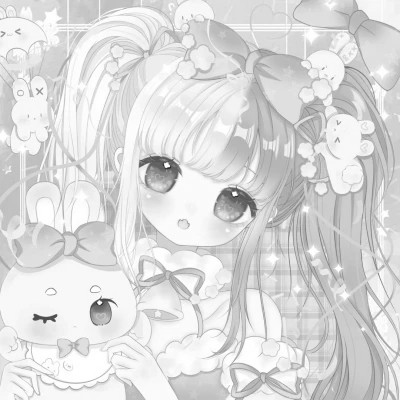 超好看的黑白漫画女生头像图片(图60)