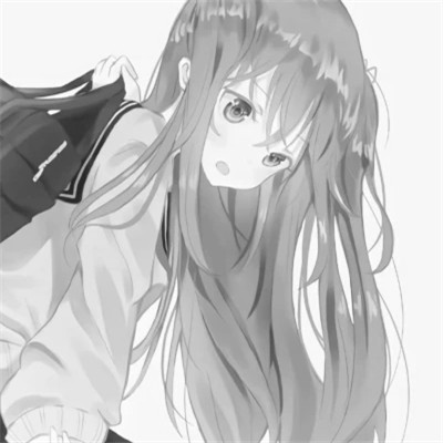 Ins风黑白动漫女头图片(图61)