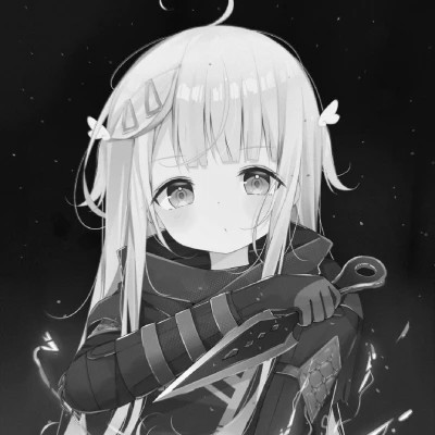高品质黑白动漫女生头像(图83)