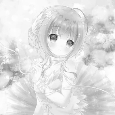 超好看的黑白漫画女生头像图片(图47)