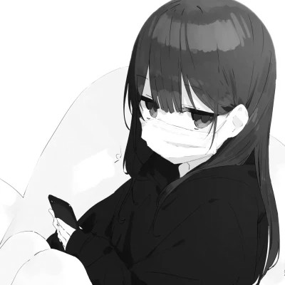 神秘韵味黑白动漫女头图片(图51)