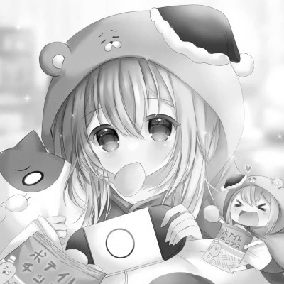 超好看的黑白漫画女生头像图片(图25)