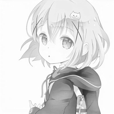 高品质黑白动漫女生头像(图63)