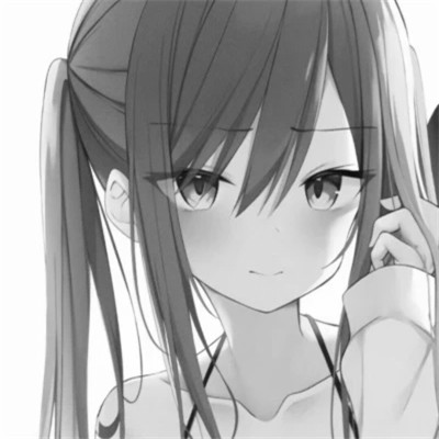 Ins风黑白动漫女头图片(图67)