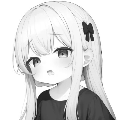 高品质黑白动漫女生头像(图17)