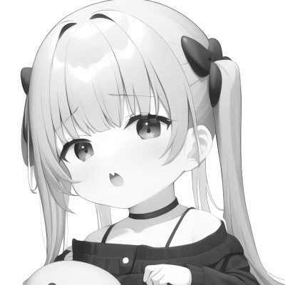 高品质黑白动漫女生头像(图26)