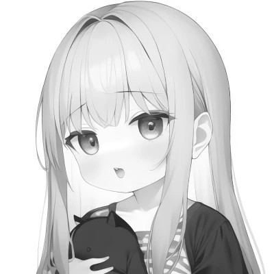 高品质黑白动漫女生头像(图21)