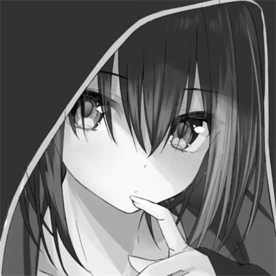 Ins风黑白动漫女头图片(图70)