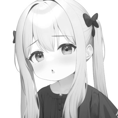 高品质黑白动漫女生头像(图22)