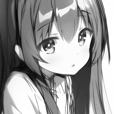 高品质黑白动漫女生头像(图40)