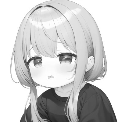 高品质黑白动漫女生头像(图23)