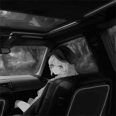 精选黑白动漫女生头像图片(图49)
