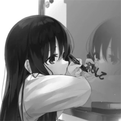 精选黑白动漫女生头像图片(图83)