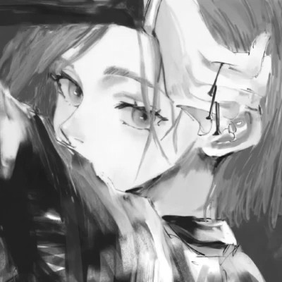 神秘韵味黑白动漫女头图片(图62)