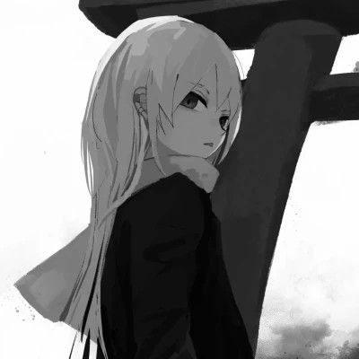 神秘韵味黑白动漫女头图片(图50)