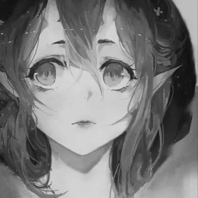 ins风漫画黑白女头(图99)