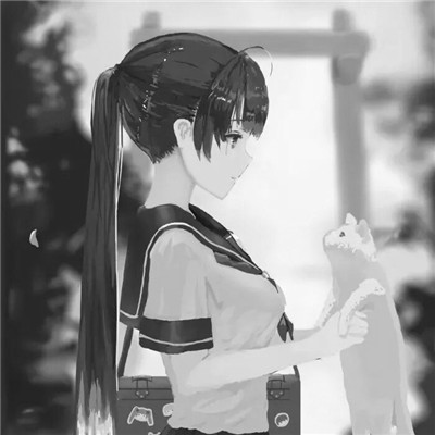 珍藏版黑白女生动漫头像(图110)