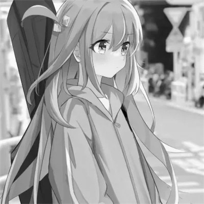 ins风漫画黑白女头(图78)