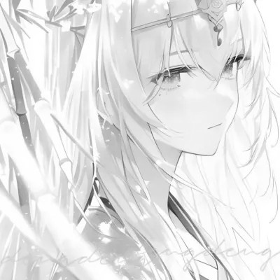 ins风漫画黑白女头(图61)