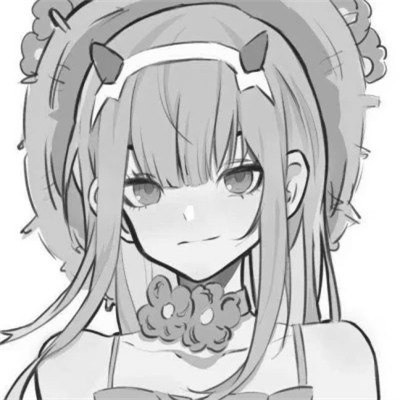 ins风漫画黑白女头(图96)