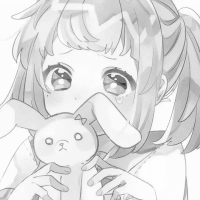 ins风漫画黑白女头(图66)