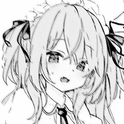 ins风漫画黑白女头(图70)