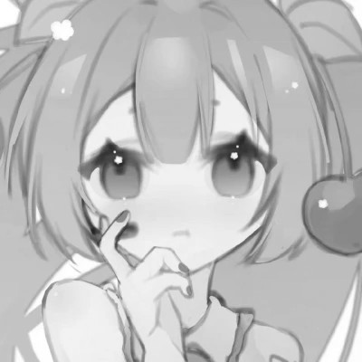 ins风漫画黑白女头(图100)