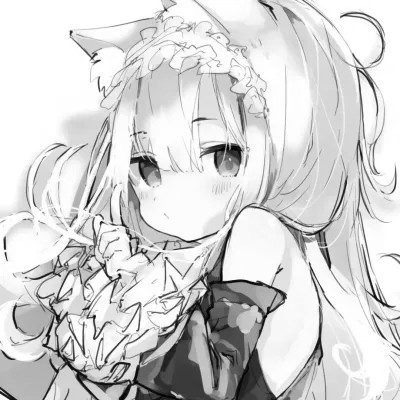 ins风漫画黑白女头(图52)
