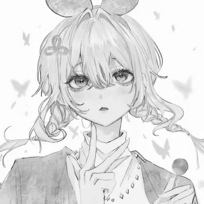 ins风漫画黑白女头(图98)