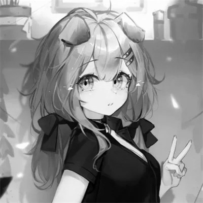 ins风漫画黑白女头(图69)