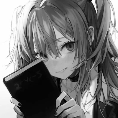 ins风漫画黑白女头(图103)