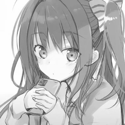 ins风漫画黑白女头(图68)
