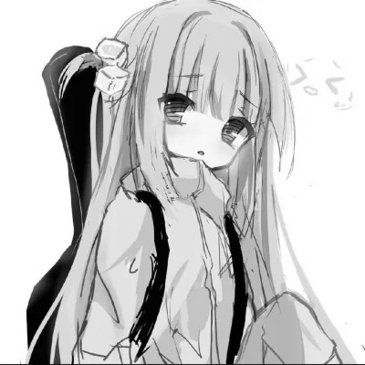 ins风漫画黑白女头(图79)