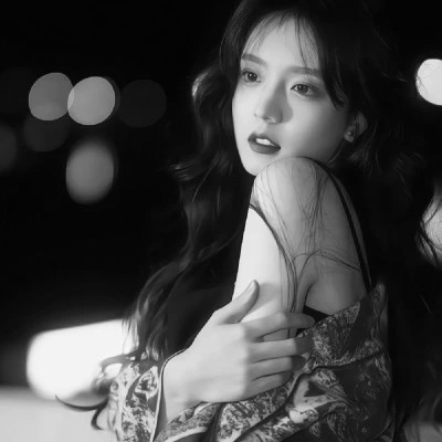 精选冷艳黑白真人女生头像(图75)