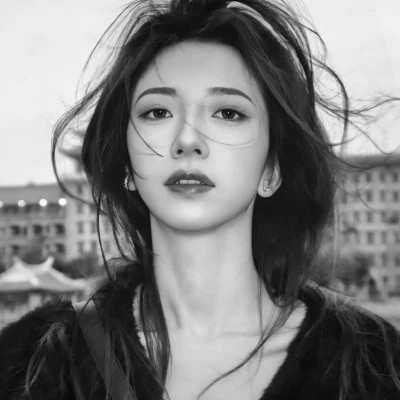 精选冷艳黑白真人女生头像(图58)