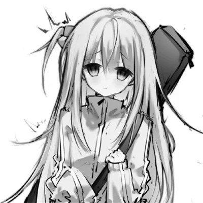 ins风漫画黑白女头(图80)