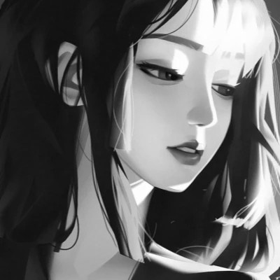 手绘黑白女生头像(图48)