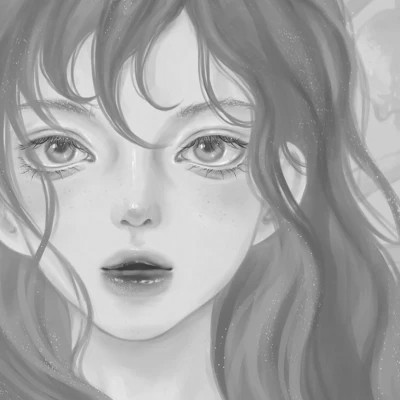 黑白女漫画头像(图62)