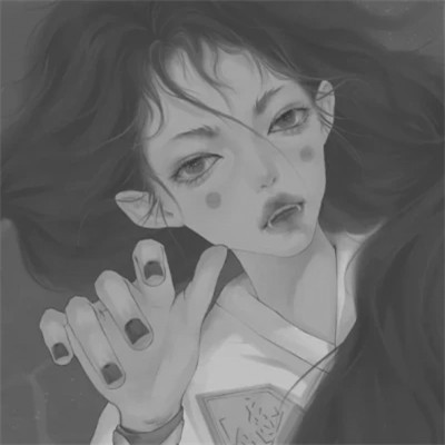 黑白女漫画头像(图41)