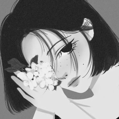 细腻手绘黑白女头像(图13)