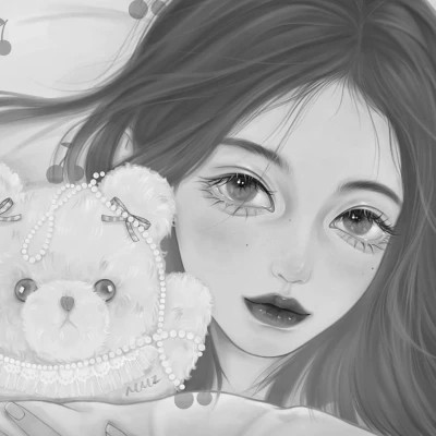 黑白女漫画头像(图78)