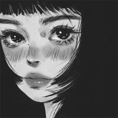 细腻手绘黑白女头像(图57)