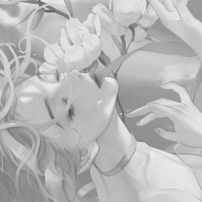 高颜值手绘黑白女生头像(图58)