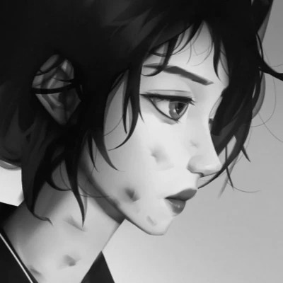 手绘黑白女生头像(图45)