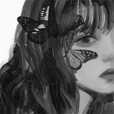 黑白女漫画头像(图26)