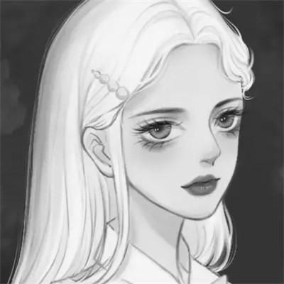 细腻手绘黑白女头像(图40)